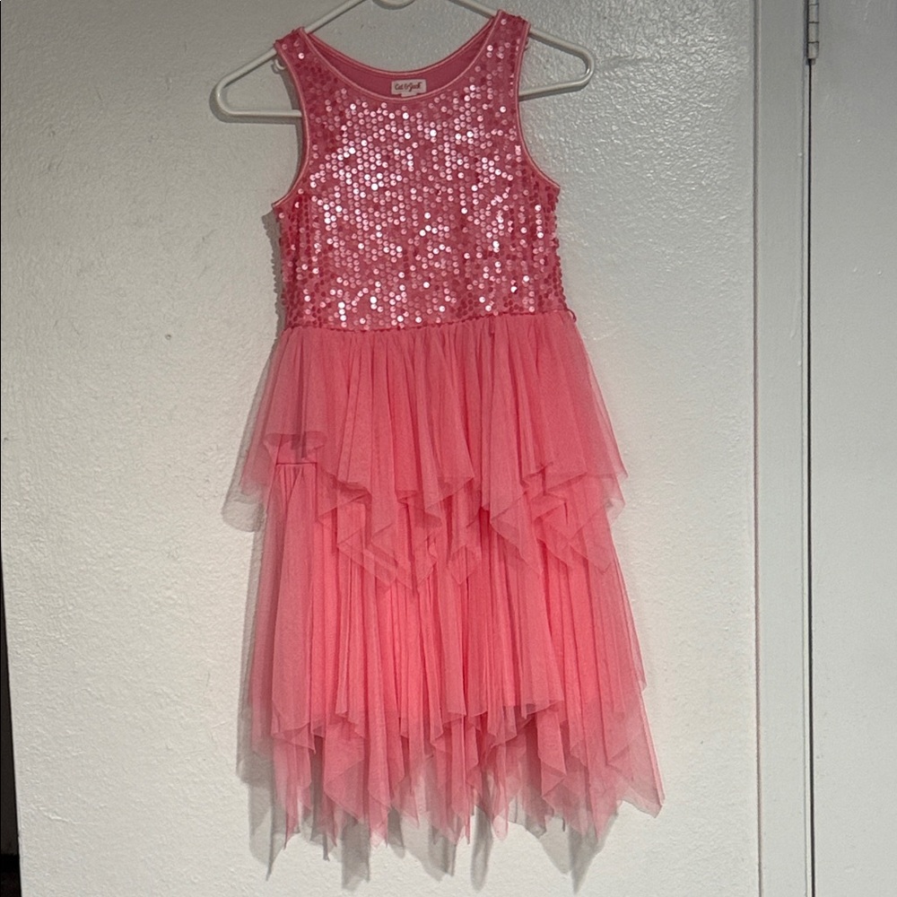 Cat & Jack Pink Sequin Layered Dress